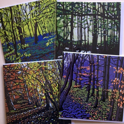 Greetings Cards, set of four woodland images by Alexandra Buckle
