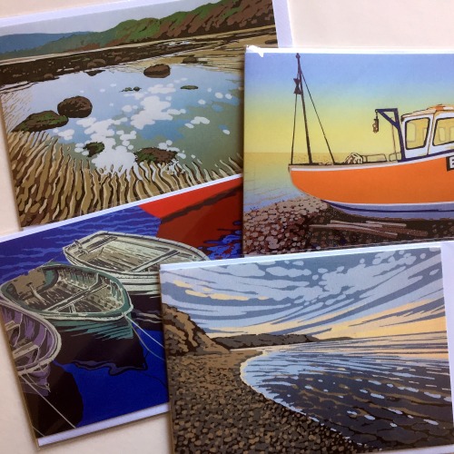 Greetings Cards, set of four coastal images by Alexandra Buckle